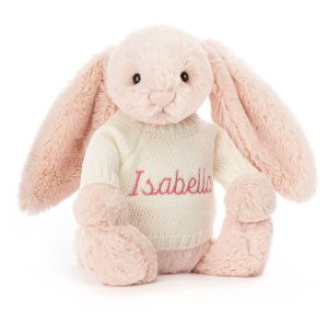 Bashful Blush Bunny with Personalised Cream Jumper