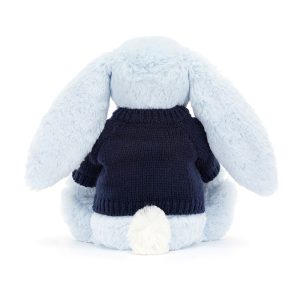 Bashful Blue Bunny with Personalised Navy Jumper